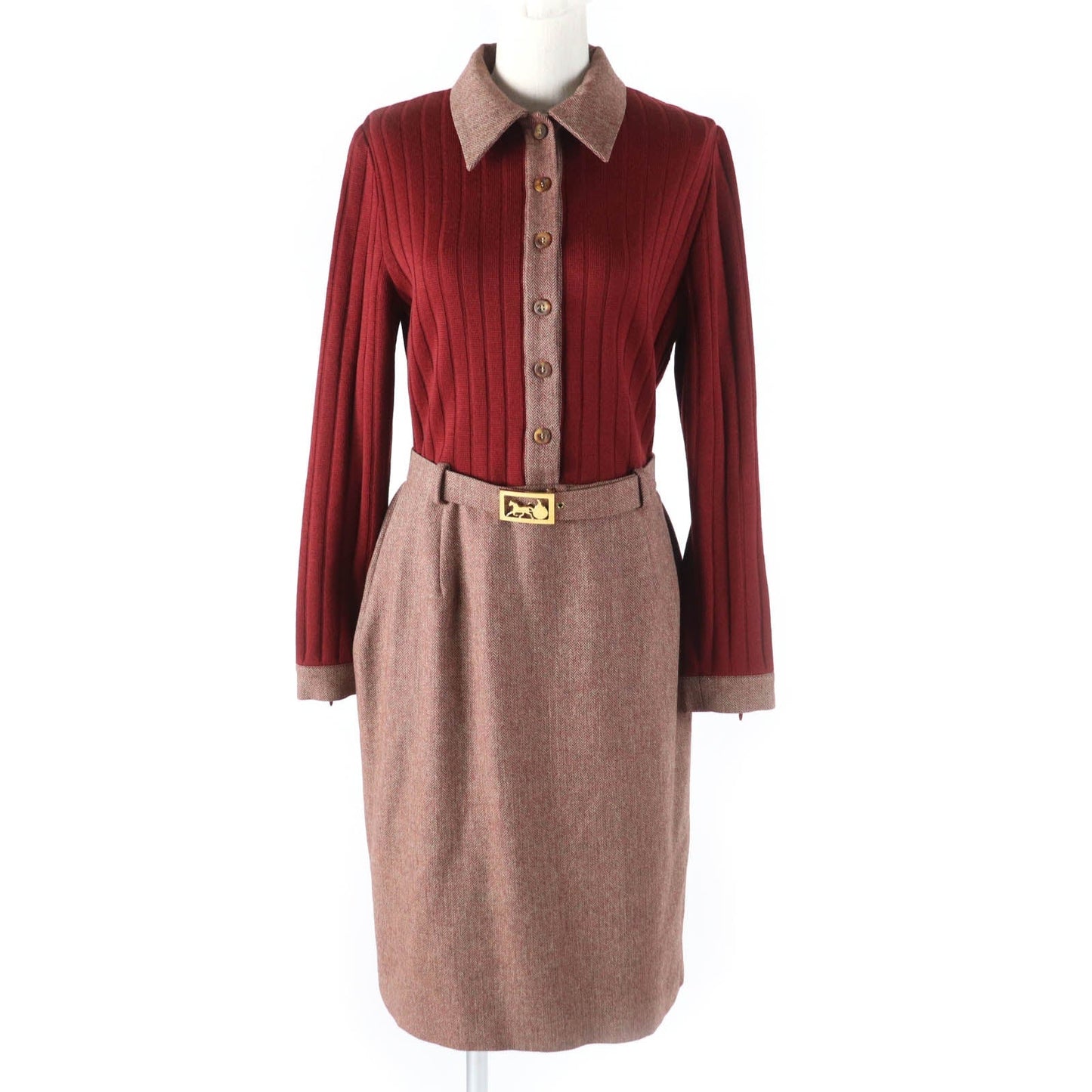 CELINE one piece Main: 100% wool, Lining: 66% acetate, Lining: 34% Bemberg Red type Women 40