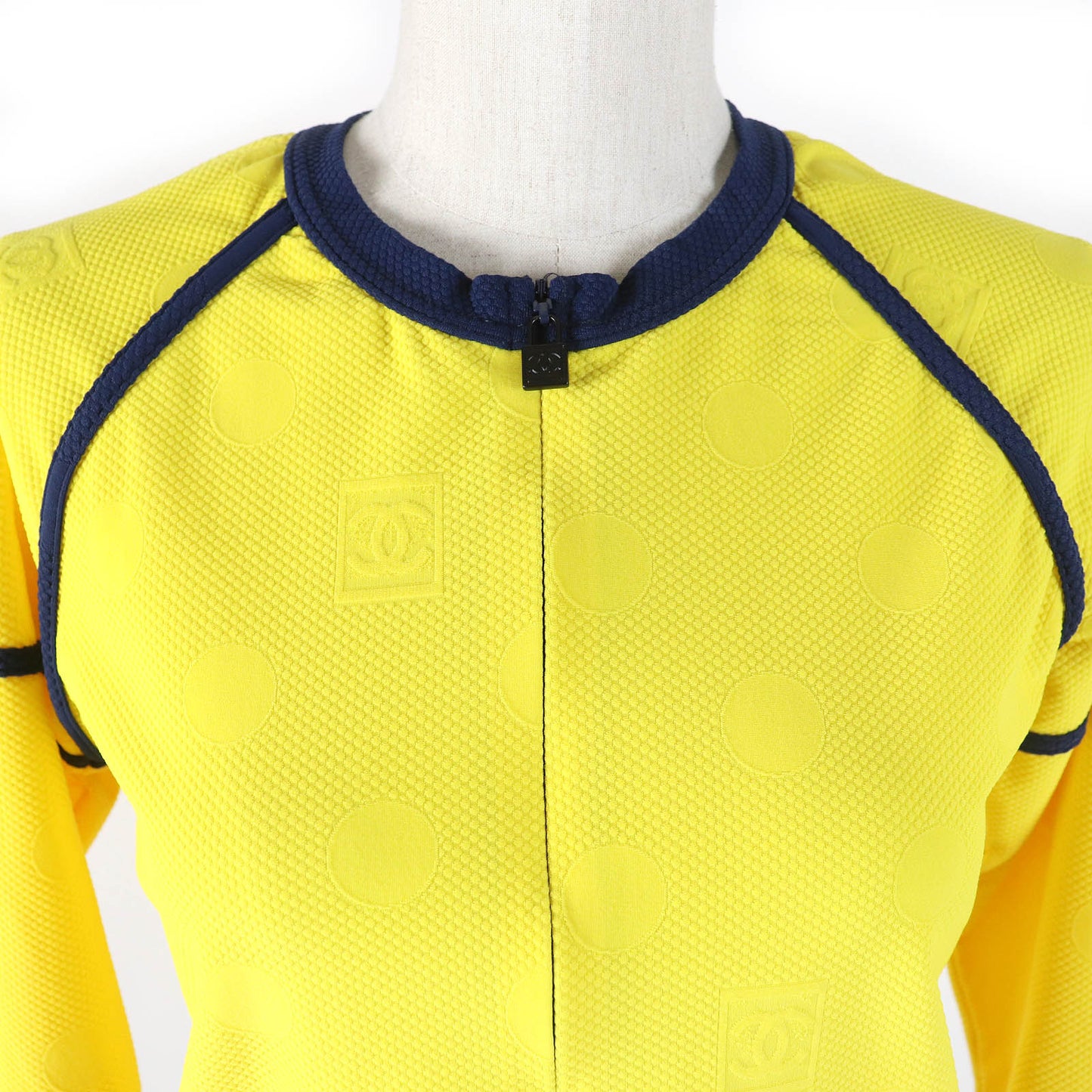 Chanel Sports Line Jacket Yellow Navy 36 Classic Flap Tote