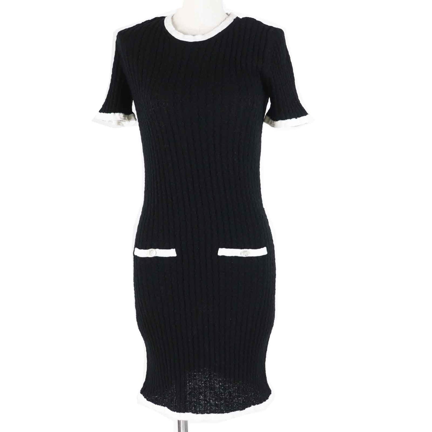 CHANEL one piece P72078 Outer: 100% cotton, part: 80% cotton, part: 16% polyamide, part: 4% elastane, part: 100% silk Black White Women 36