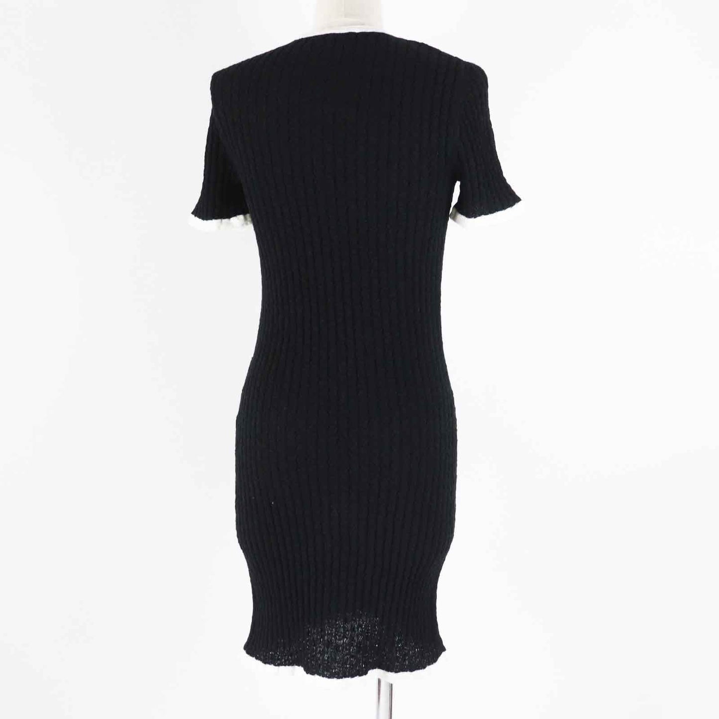 CHANEL one piece P72078 Outer: 100% cotton, part: 80% cotton, part: 16% polyamide, part: 4% elastane, part: 100% silk Black White Women 36