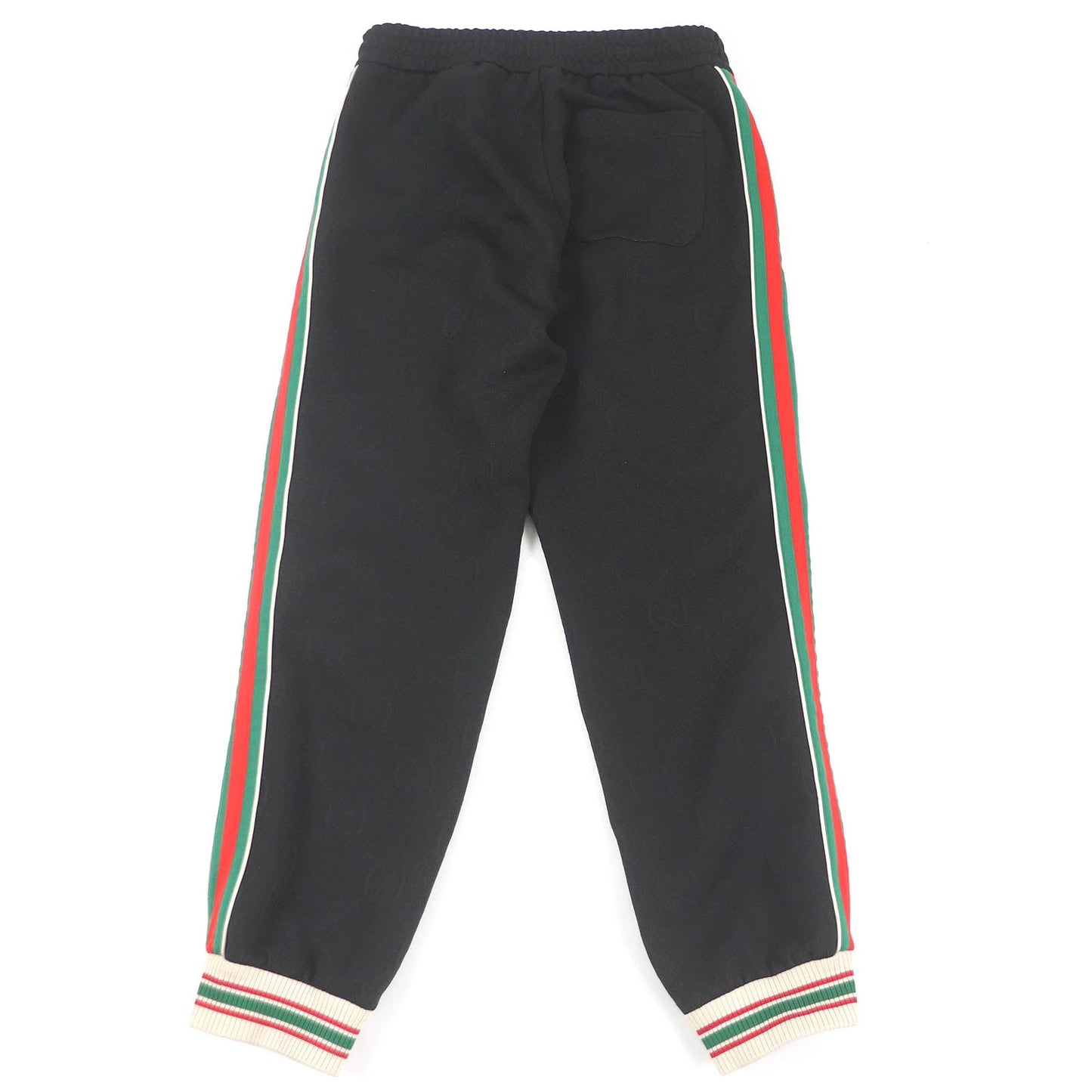 GUCCI Pants 663569 Main: 100% polyester, some parts: 55% polyester, some parts: 45% cotton black GG jersey jacquard jogging pants mens M