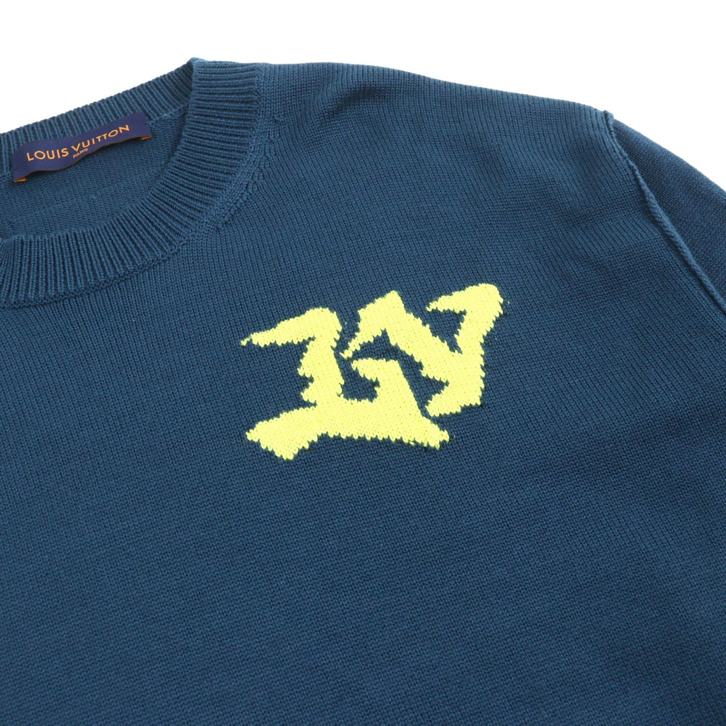 LOUIS VUITTON knit HNN02W Main: 100% wool Blue yellow mens XL