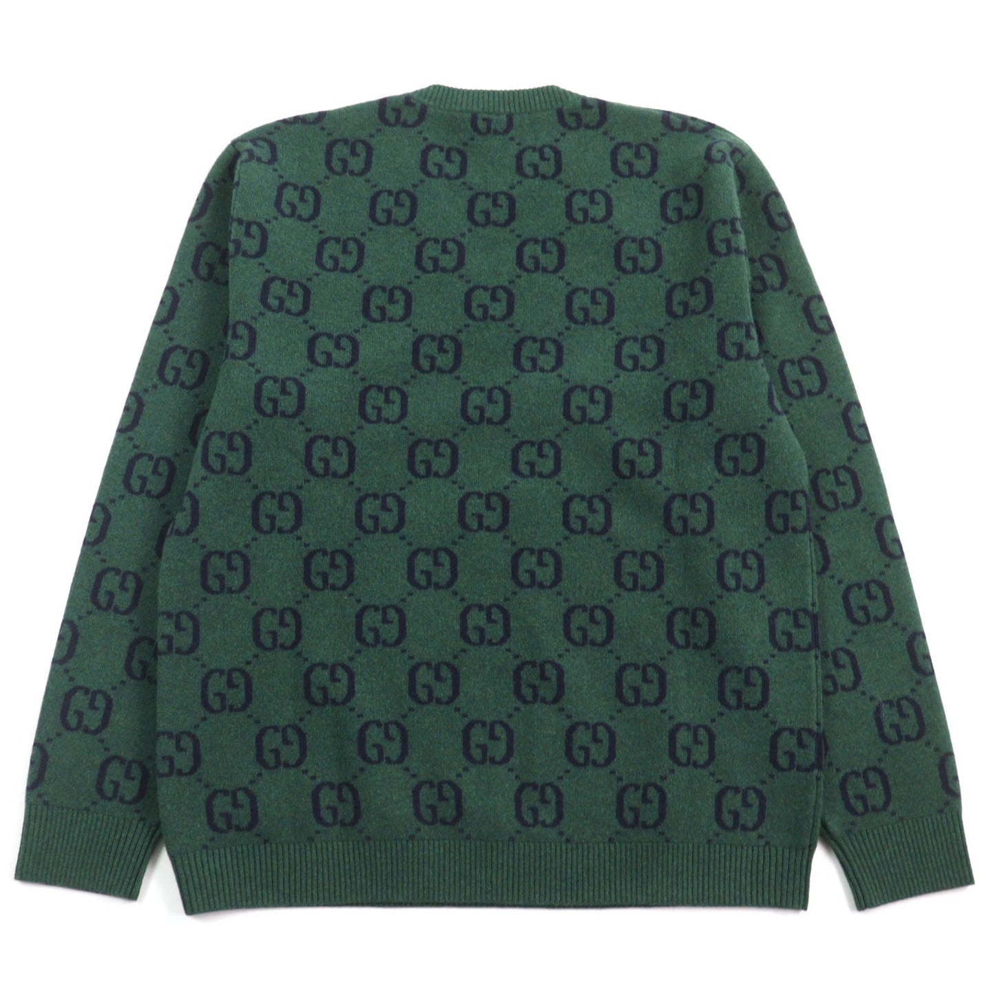 GUCCI knit 678942 Main: 100% wool, part: 94% wool, part: 5% nylon, part: 1% polyurethane Green type All-over pattern mens M