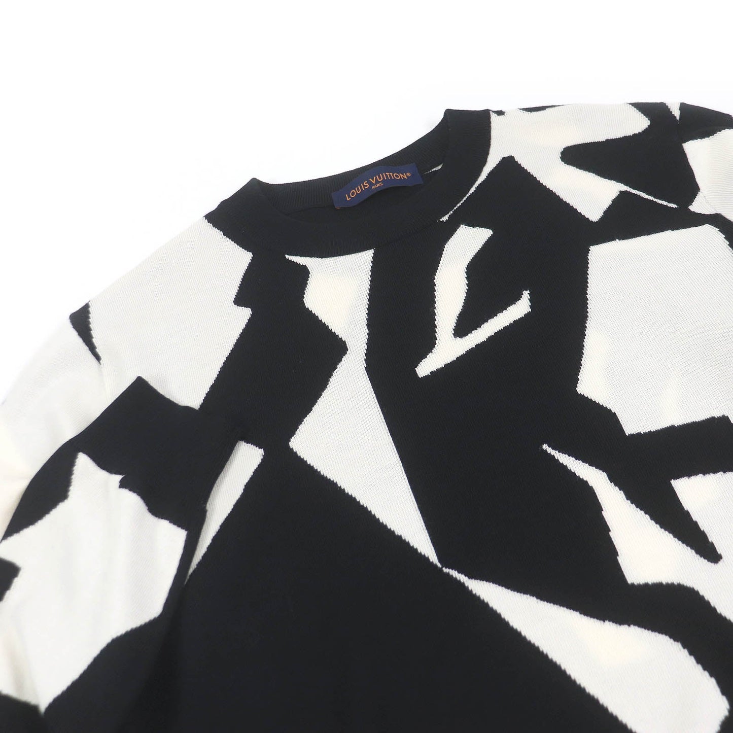 LOUIS VUITTON knit 1AAU2Y Main: 100% wool White black mens L