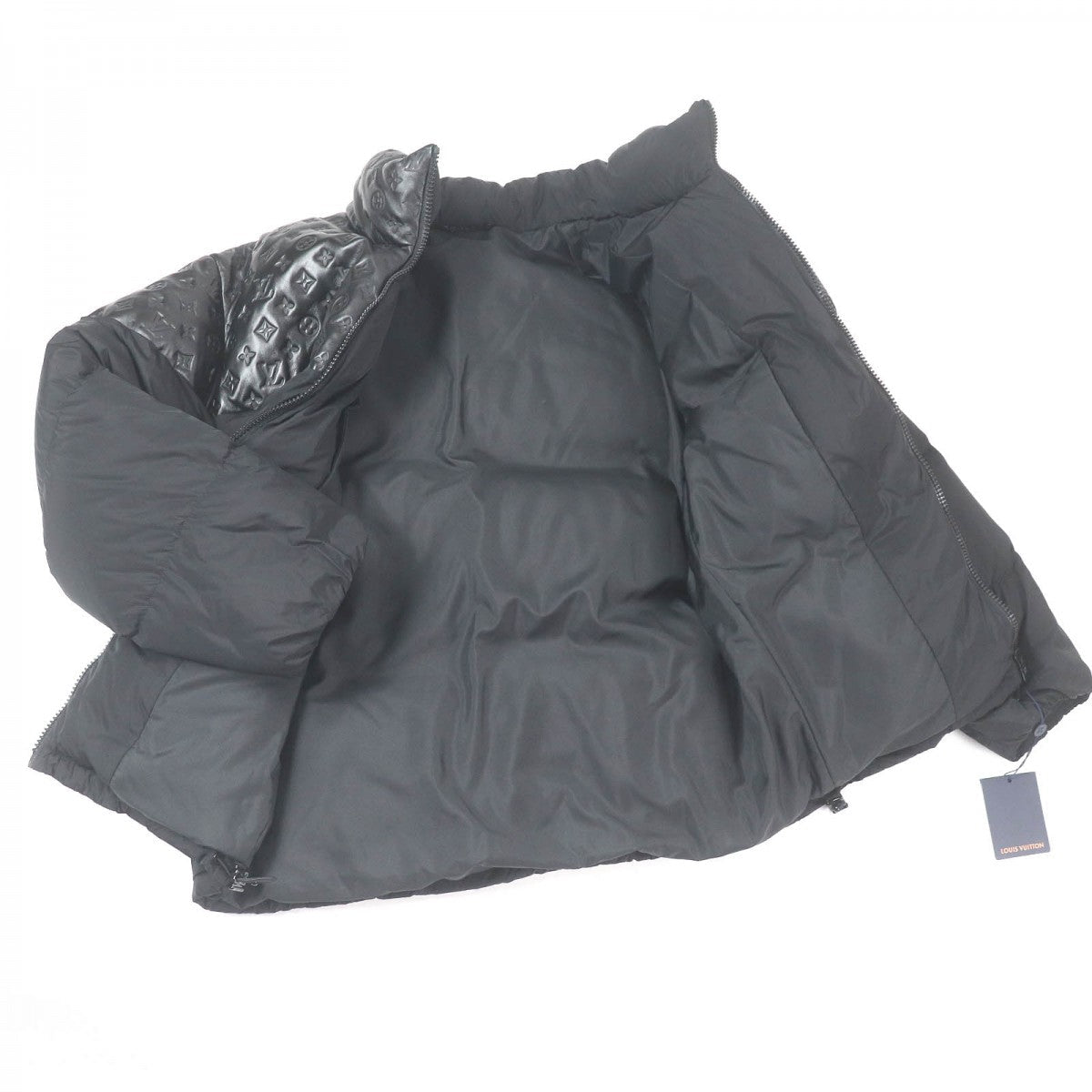 LOUIS VUITTON Down jacket HPB80E Main: Sheepskin, Main: 100% nylon, Lining: 100% polyester, Filling: 90% down, Filling: 10% feather black Monogram Puffer Jacket mens 46