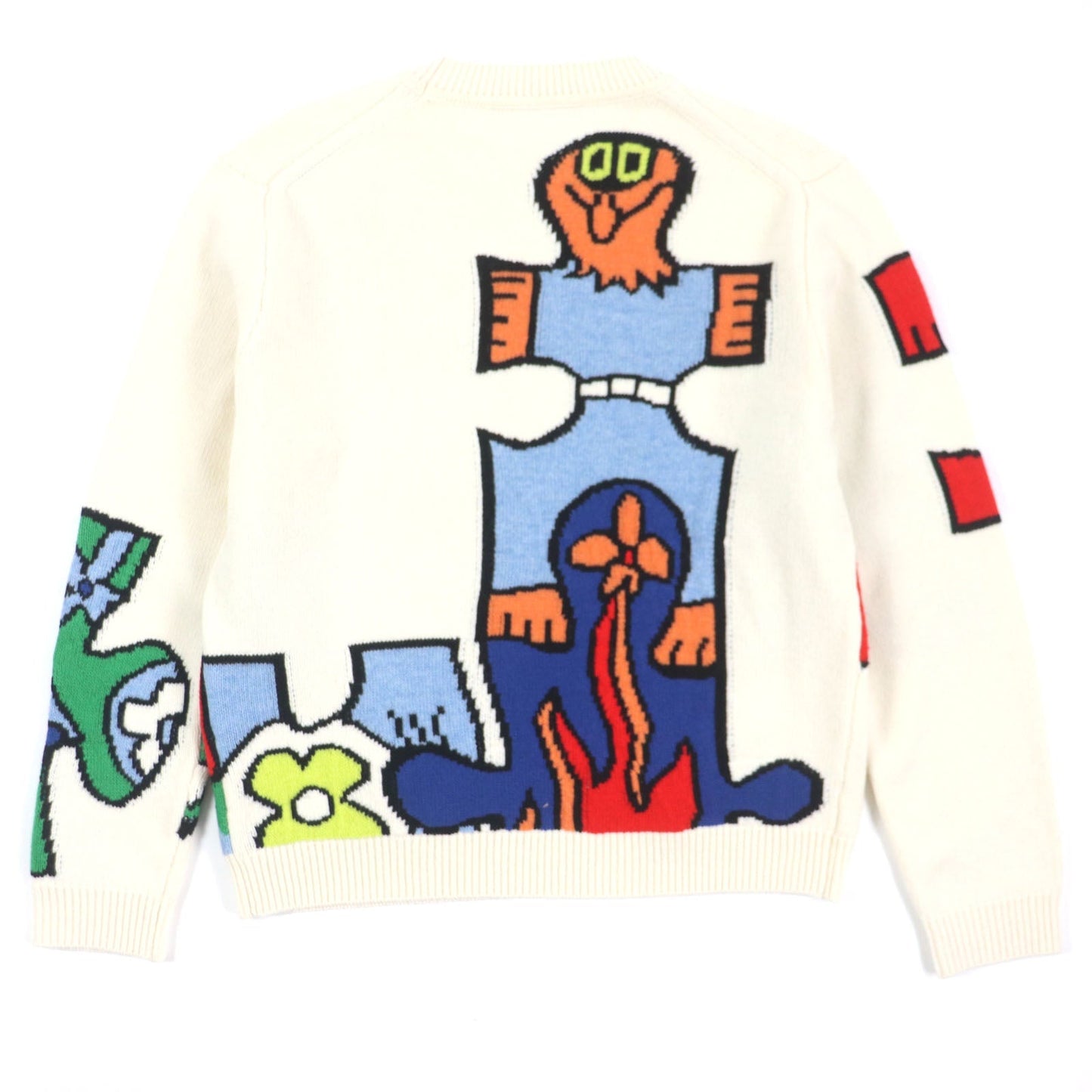 LOUIS VUITTON sweater HON63W Main: 100% wool Off White Multi LVPuzzle mens M