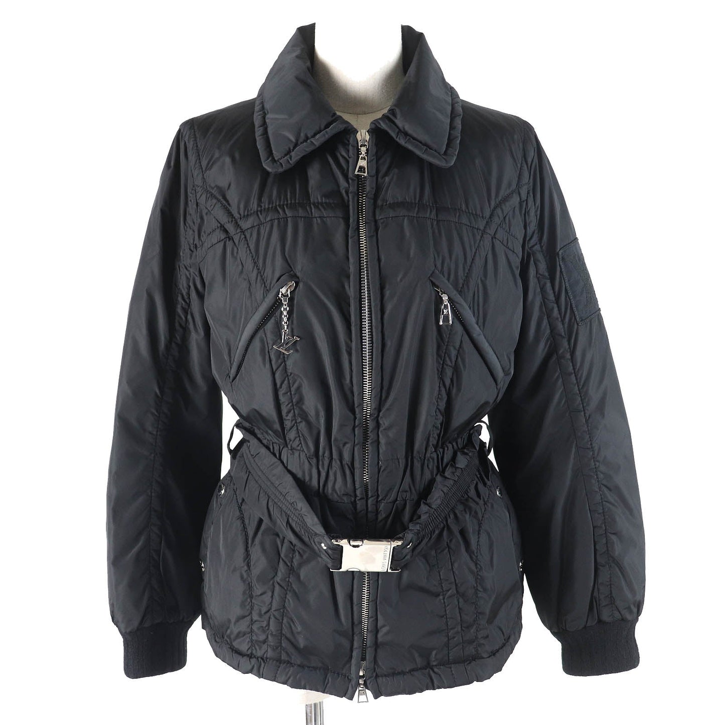 LOUIS VUITTON Down jacket Outer: 99% nylon, Outer: 1% polyurethane, Lining: 100% silk black Women 36