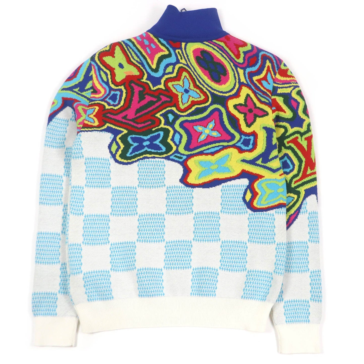 LOUIS VUITTON knit 1A8P4N Main: 97% cotton, Main: 2% nylon, Main: 1% polyurethane Blue type Multicolor mens XS