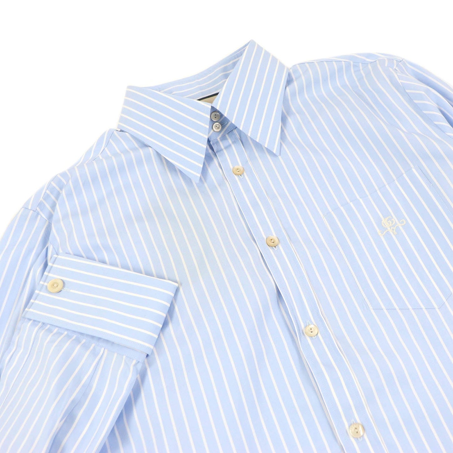 GUCCI Long sleeve shirt 680788 Main: 100% cotton, Part: 100% polyester blue mens 41
