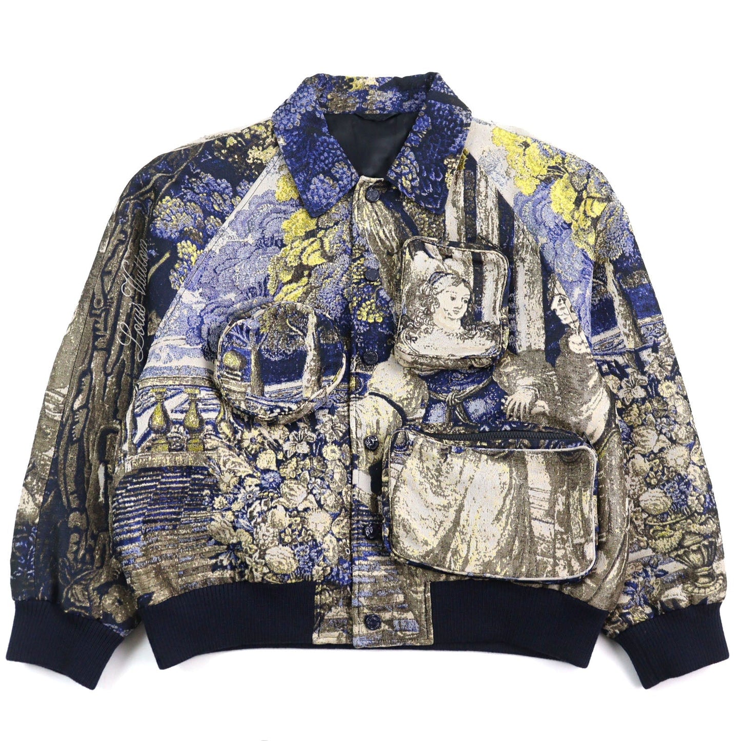 LOUIS VUITTON Blouson HIB11W Outer material: 52% polyester, Outer material: 48% cotton, Lining: 100% cupra Multicolor All-over Pattern mens 52