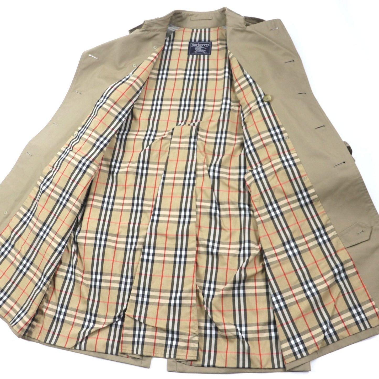 BURBERRY trench coat Outer: 51% cotton, Outer: 49% polyester, Lining: 50% polyester, Lining: 50% cotton beige mens 42