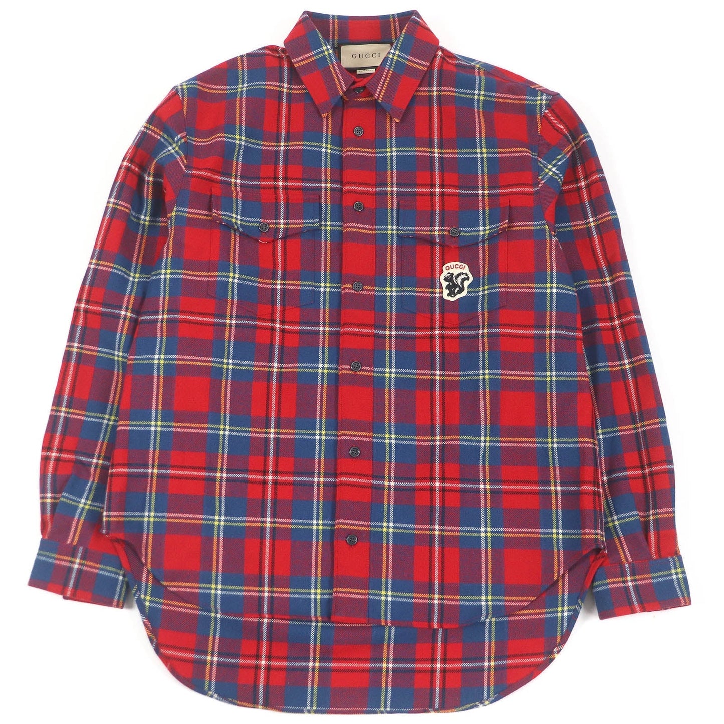 GUCCI Long sleeve shirt 720960 Outer material: 90% wool, Outer material: 10% nylon, Part: 100% polyester Red mens 48