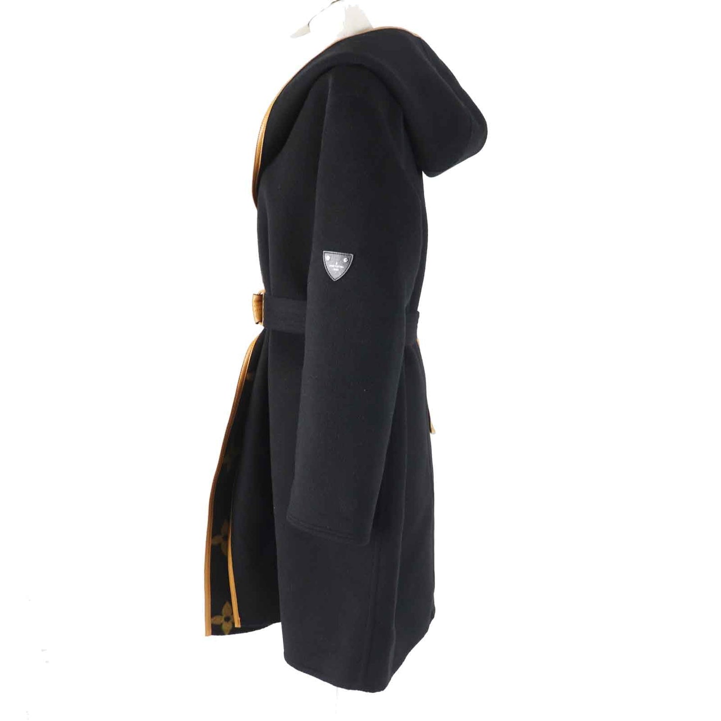 LOUIS VUITTON coat Outer: 99% wool, Outer: 1% silk, Lining: 50% cupra, Lining: 50% rayon, Part: 99% wool Black brown Women 38