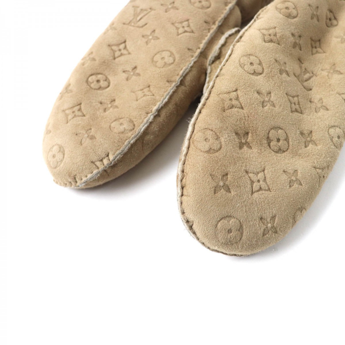LOUIS VUITTON gloves M76453 Main: Sheep leather beige Muff Sharlingram Women