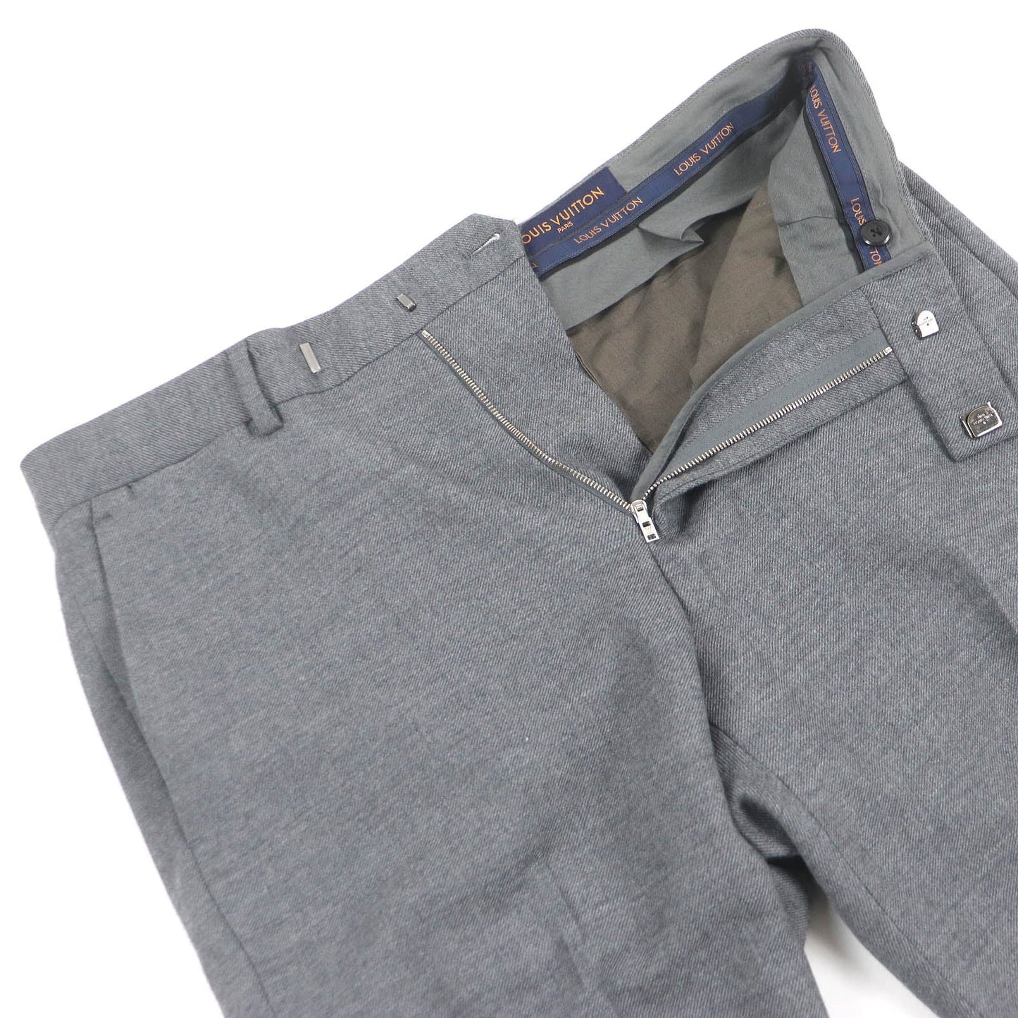 LOUIS VUITTON slacks Outer: 52% wool, Outer: 48% cashmere, Lining: 28% acetate, Lining: 24% rayon, Lining: 20% cotton gray mens 42