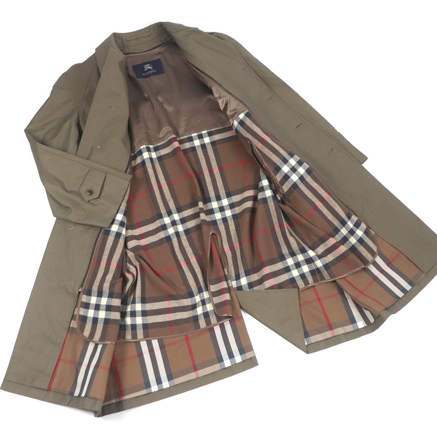 BURBERRY LONDON Stainless collar coat Outer: 100% cotton, Lining: cotton, Lining: cupra, Lining: polyester, Liner: 90% wool khaki mens 92-170-5