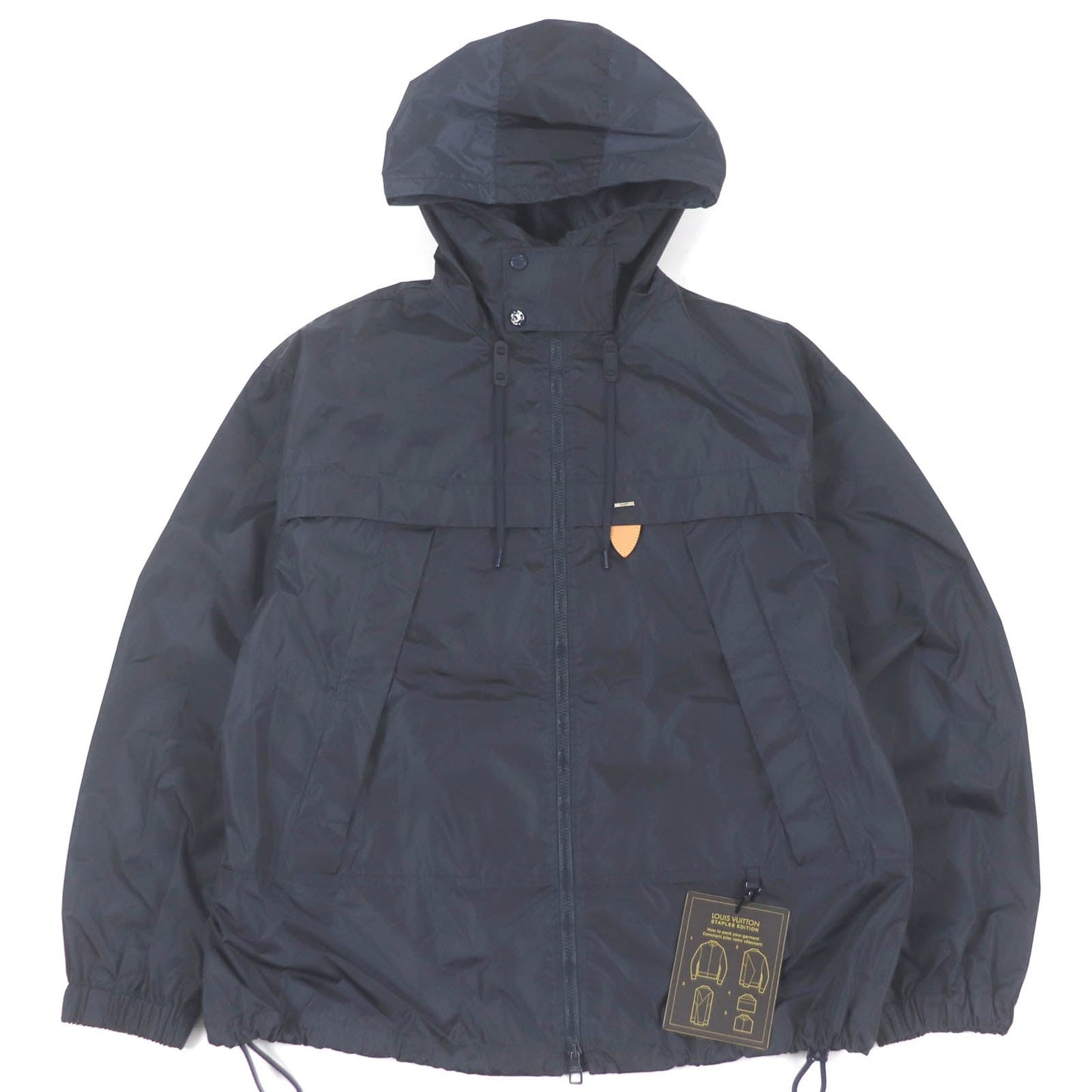 LOUIS VUITTON Nylon jacket Main: 88% nylon, Main: 12% polyester, Part: Cowhide Navy mens 56