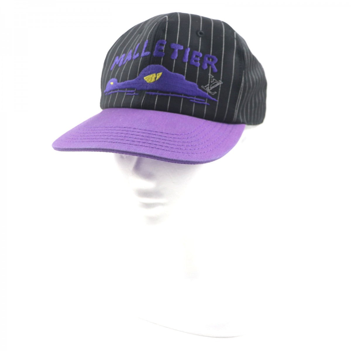 LOUIS VUITTON cap MP3407 Outer: 100% wool, Lining: 56% cotton, Lining: 44% cupra, Leather part: cowhide, Part: 100% cotton Black purple Crocodile Newsboy Cap mens