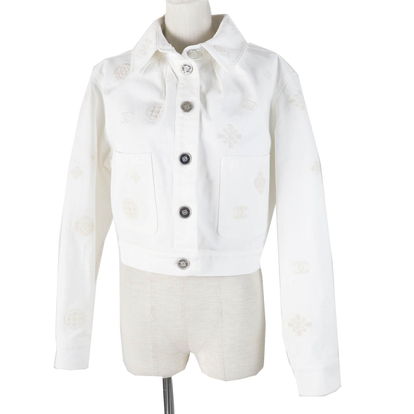 CHANEL Denim Jacket P70204 Main: 100% cotton white Women 36