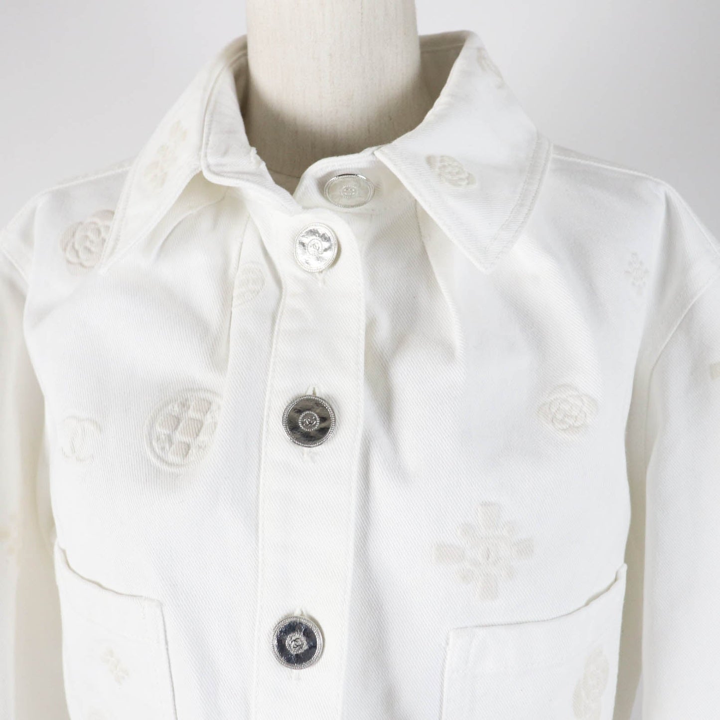 CHANEL Denim Jacket P70204 Main: 100% cotton white Women 36