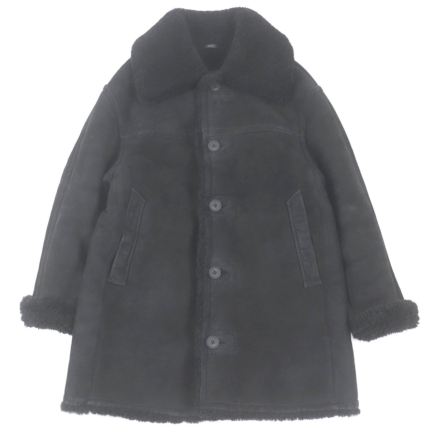 FENDI Mouton coat FM0157 Main: Sheep leather black mens 44