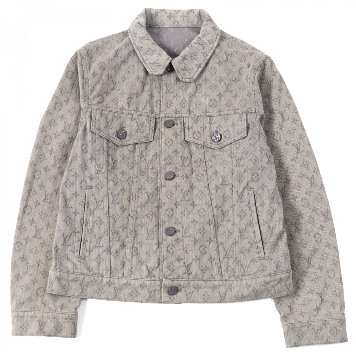 LOUIS VUITTON Denim Jacket HHA21W Outer: 60% cotton, Outer: 40% polyester, Lining: 100% cotton gray mens 46