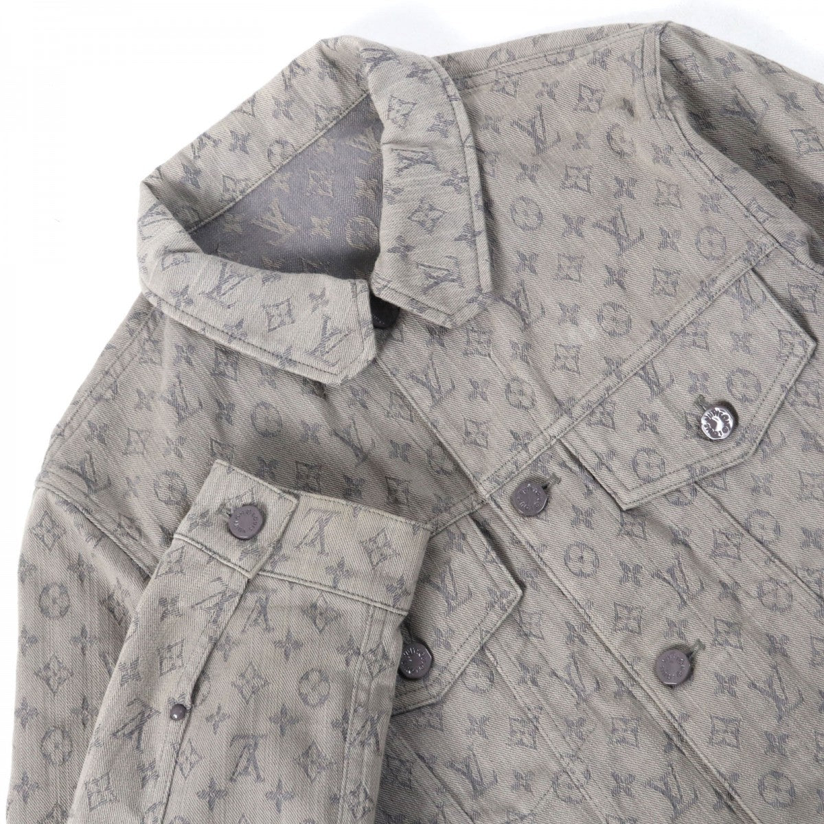 LOUIS VUITTON Denim Jacket HHA21W Outer: 60% cotton, Outer: 40% polyester, Lining: 100% cotton gray mens 46