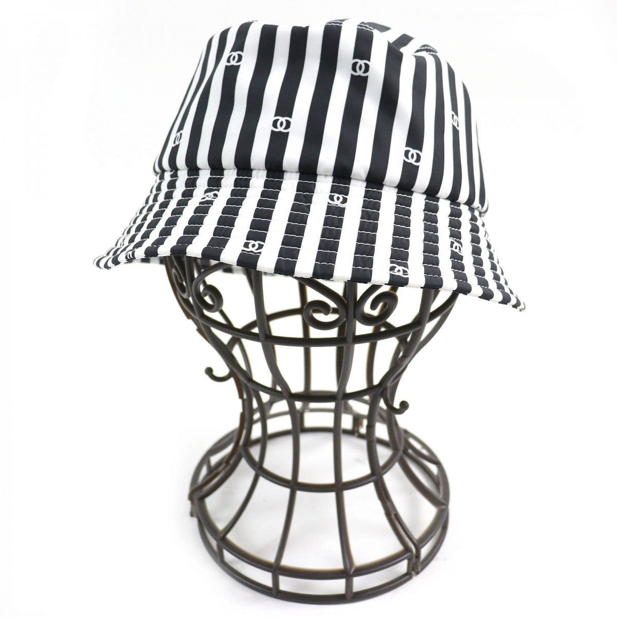 CHANEL hat AA9874 Outer: 100% polyester, Lining: 100% cotton Black White Women S
