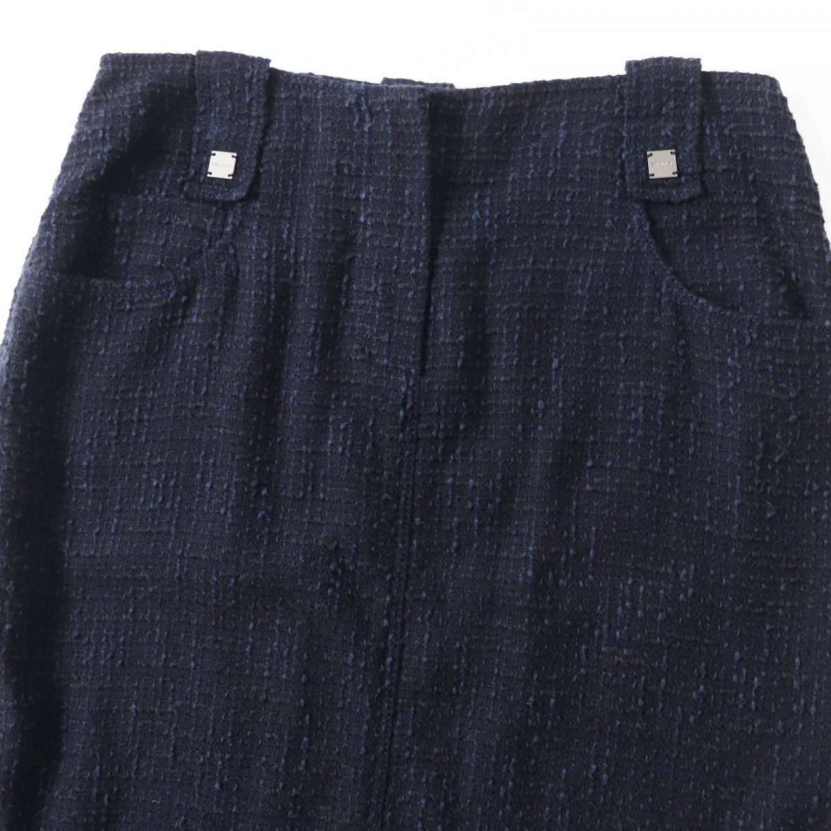 CHANEL Tweed skirt 01P P17613 Main: 42% wool, 31% cotton, 18% viscose, 9% nylon Navy black Women 40