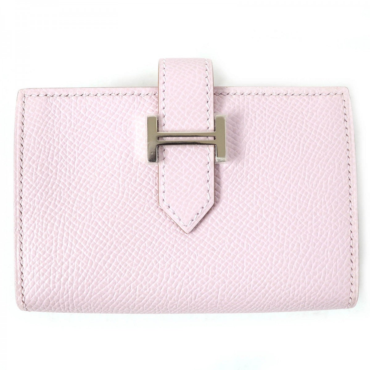 HERMES Bifold Wallet Main?FEpsom mauve pail Bearn Mini Women Used