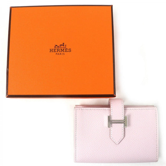 HERMES Bifold Wallet Main?FEpsom mauve pail Bearn Mini Women Used