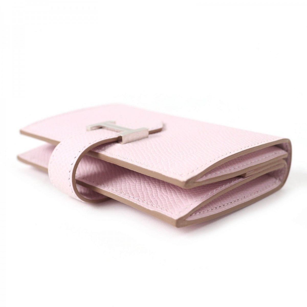 HERMES Bifold Wallet Main?FEpsom mauve pail Bearn Mini Women Used