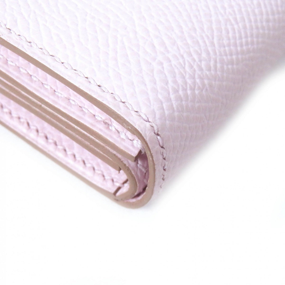 HERMES Bifold Wallet Main?FEpsom mauve pail Bearn Mini Women Used