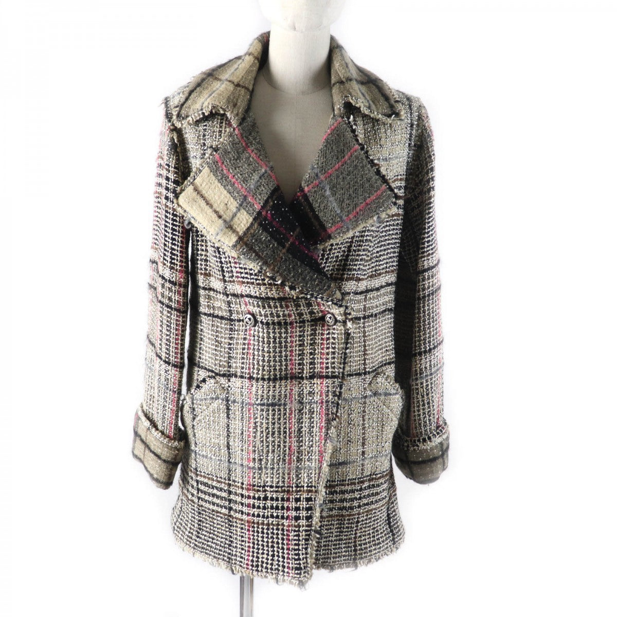 CHANEL Double breasted jacket 05A P26855 Outer: 45% wool, Outer: 25% wool, Outer: 15% mohair, Outer: 10% cotton, Outer: 5% nylon, Lining: 100% silk Multi Women 34