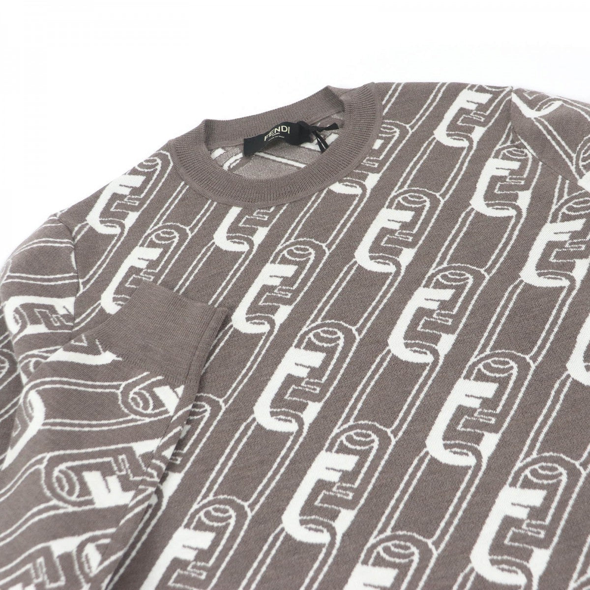 FENDI sweater FZX061 Main: 100% wool Brown mens 44