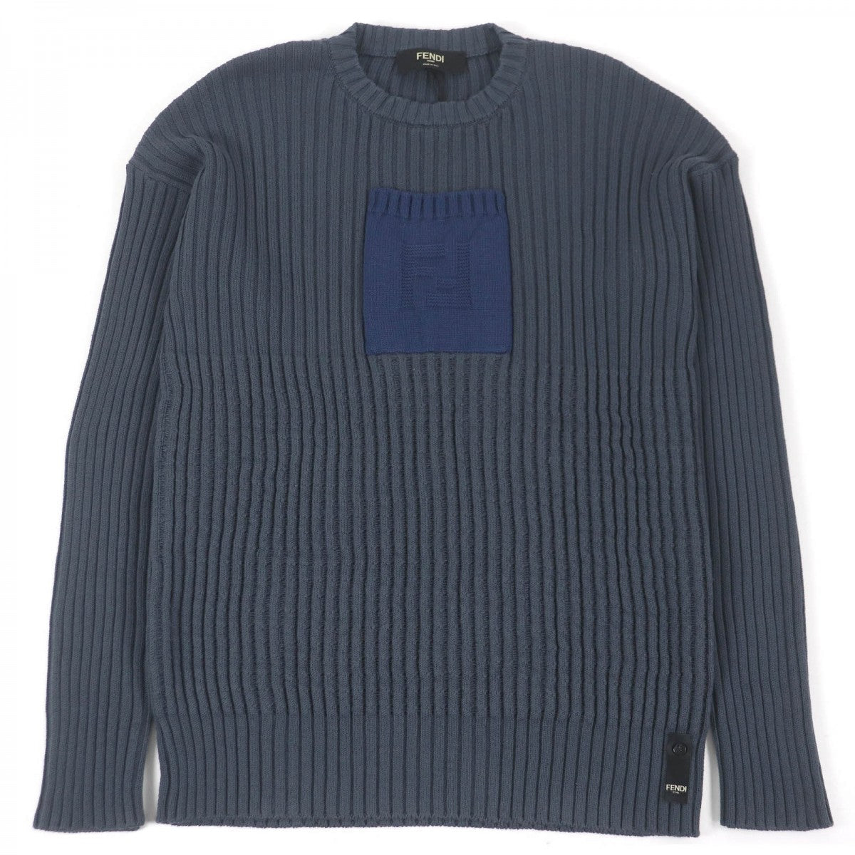 FENDI sweater FZX036 Main: 85% cotton, Main: 15% cashmere Blue gray mens 50