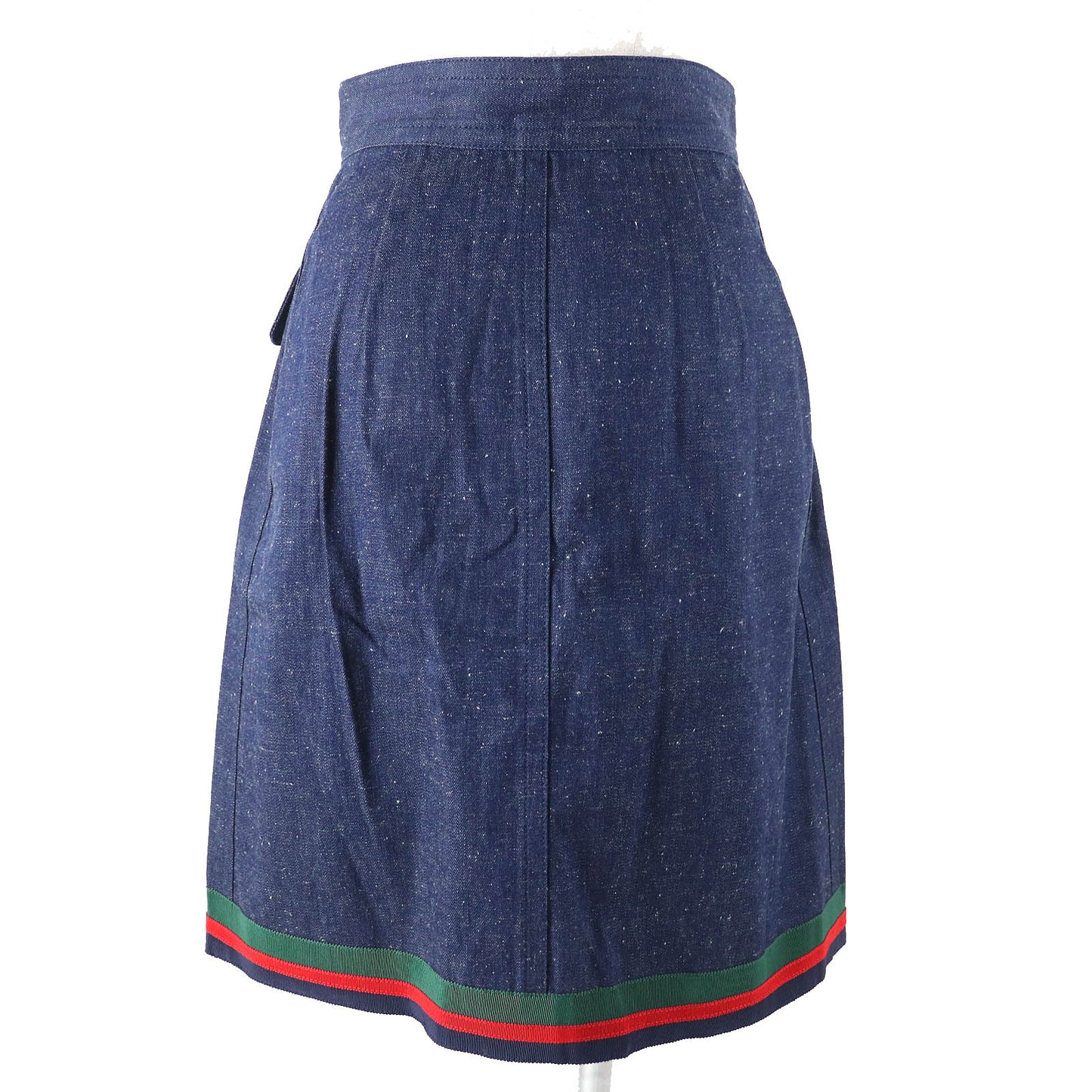 GUCCI Denim Skirt GG Logo Rabbit Embroidery