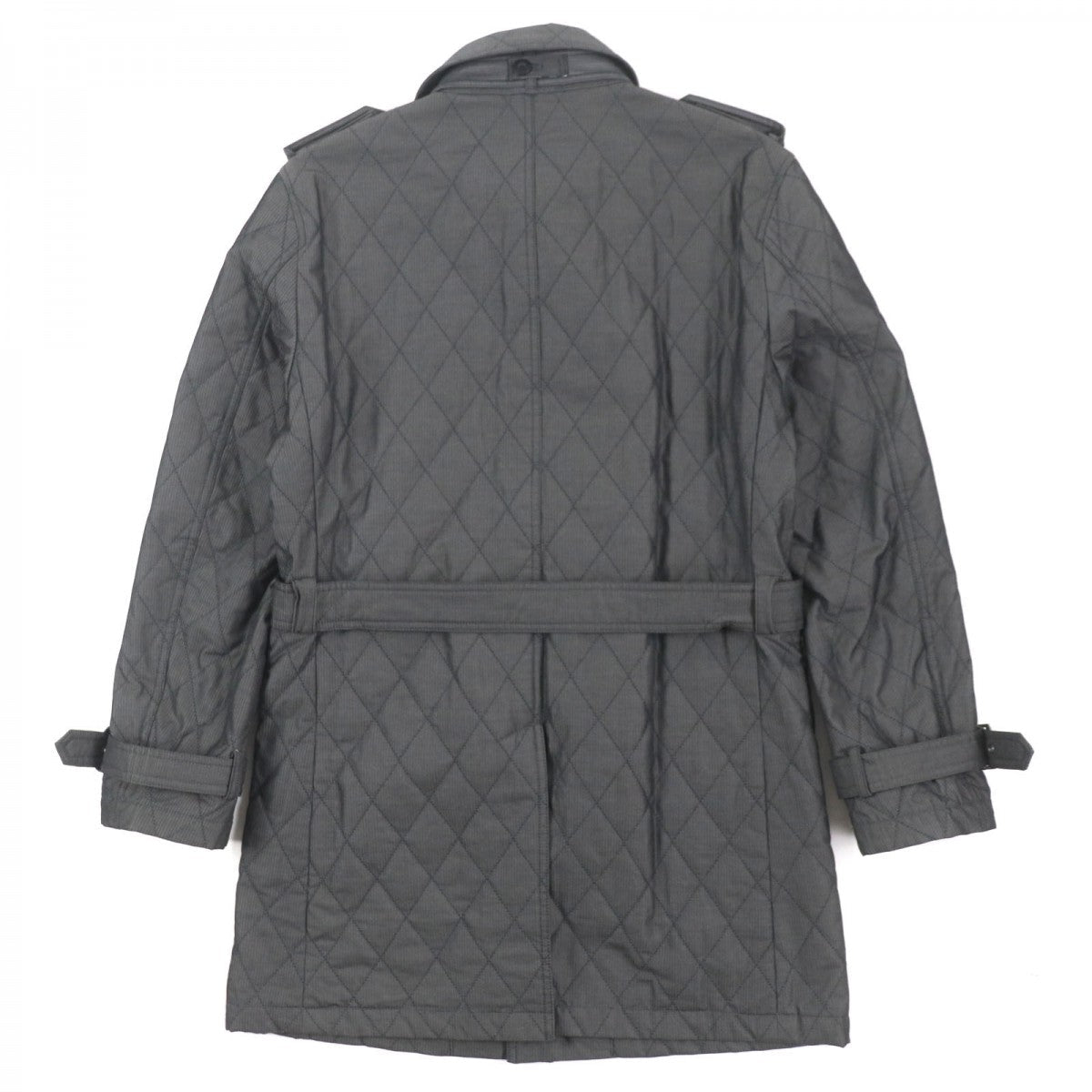 BURBERRY BLACK LABEL trench coat Outer: 60% polyester, Outer: 40% cotton, Filling: 100% polyester, Lining: Cupra, Lining: Polyester Dark gray mens M