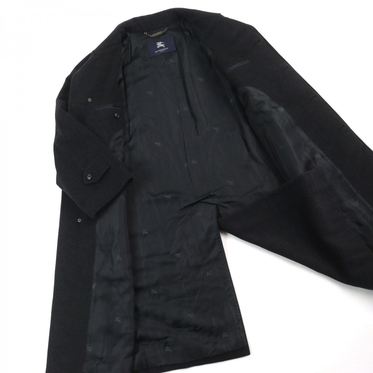 BURBERRY LONDON Stainless collar coat BBC50-701-08 Outer: 100% cashmere, Lining: Cupra, Sleeve lining: Polyester Dark gray mens