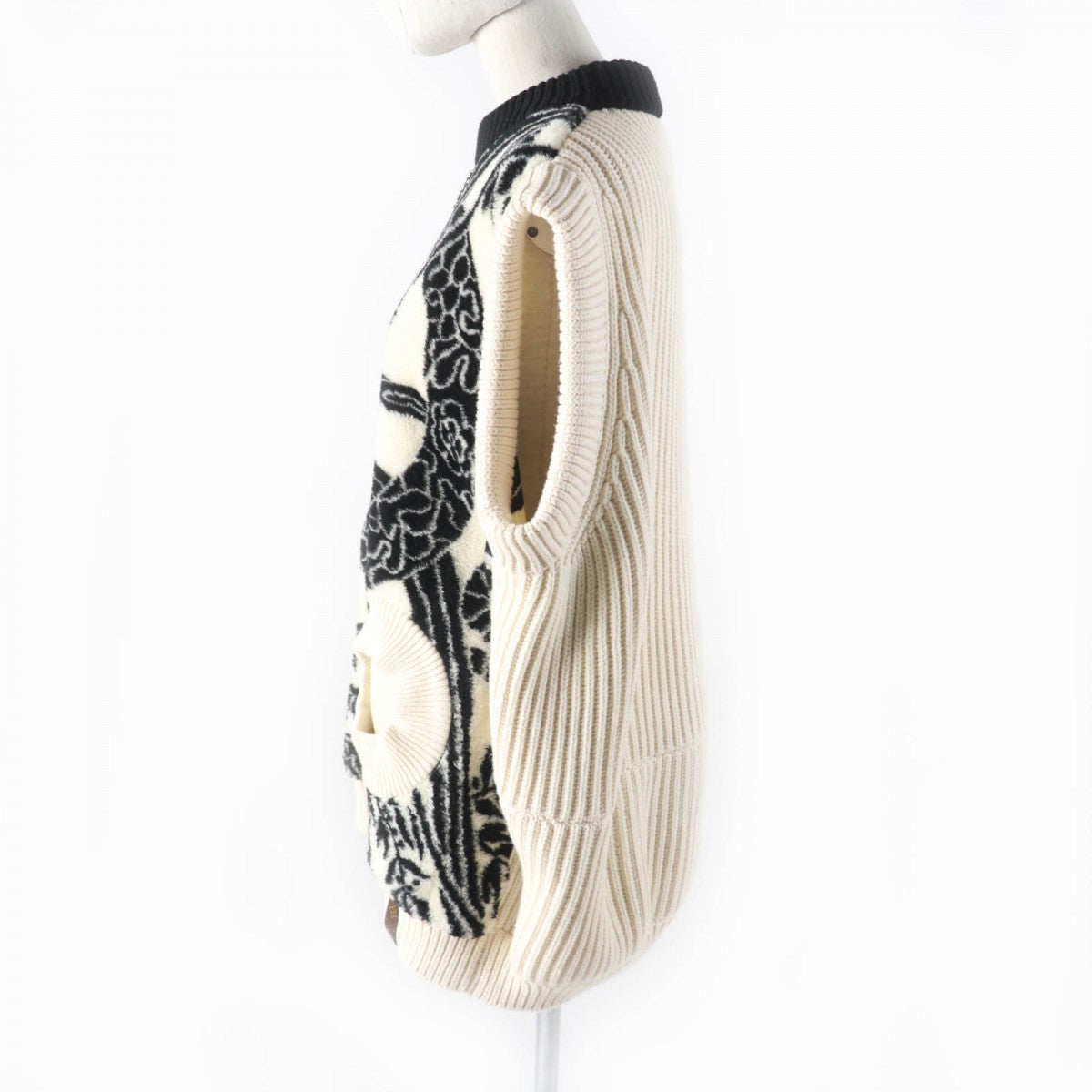 LOUIS VUITTON Vest Main: 60% wool, Main: 25% cashmere, Main: 15% polypropylene Ivory black Women XS