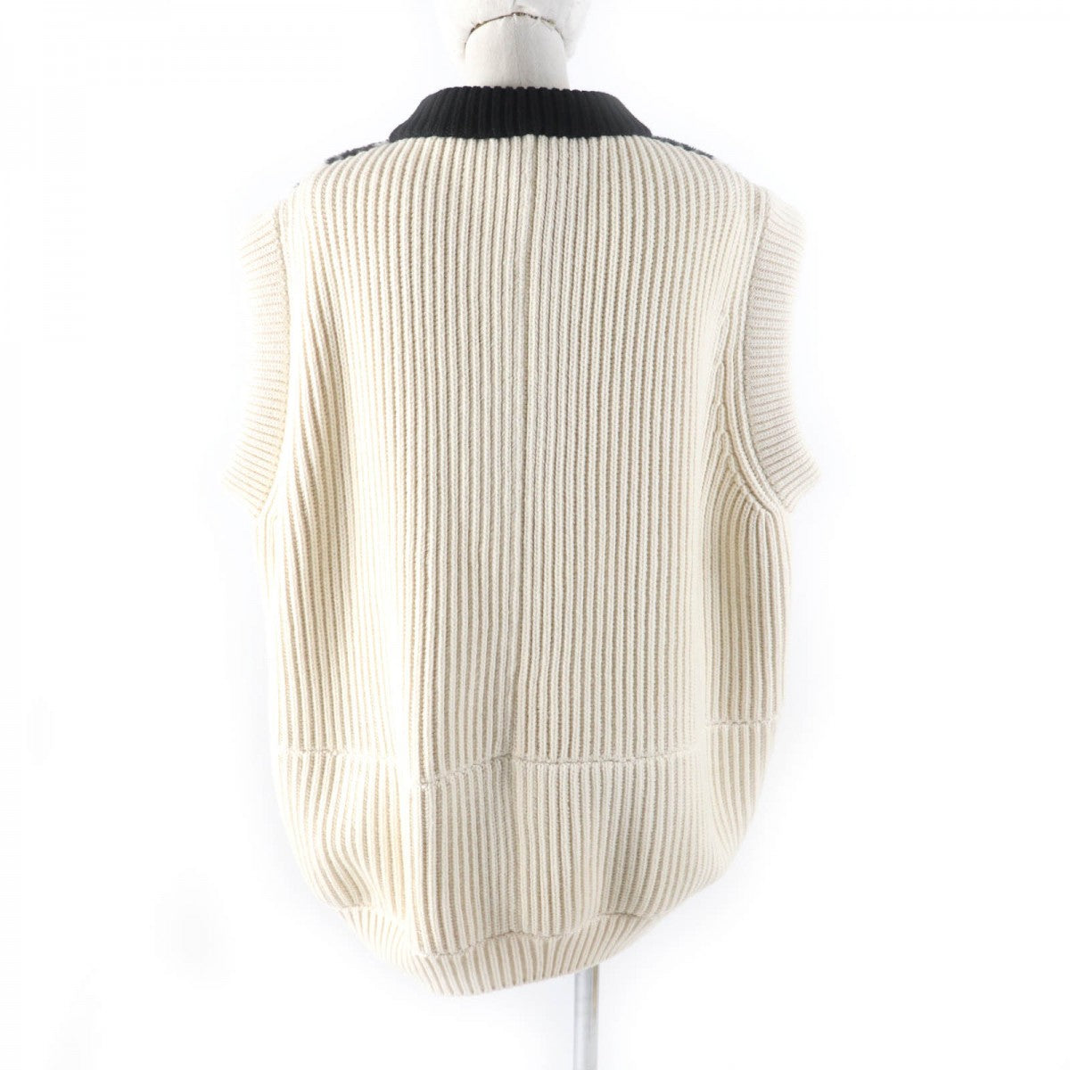 LOUIS VUITTON Vest Main: 60% wool, Main: 25% cashmere, Main: 15% polypropylene Ivory black Women XS