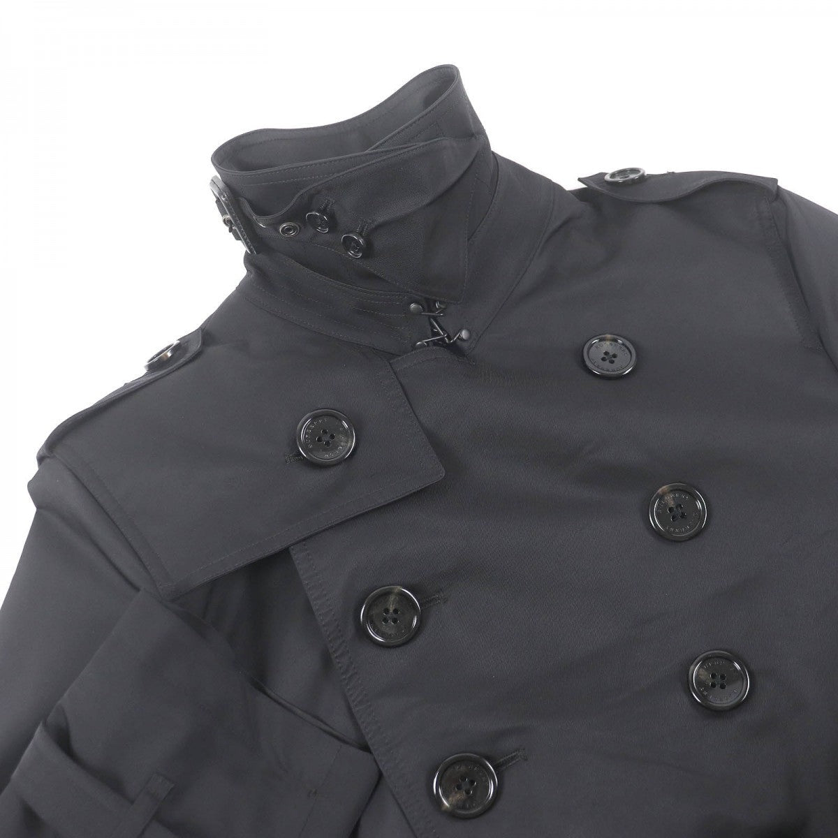 BURBERRY LONDON trench coat Outer material: 53% nylon, Outer material: 47% polyester, Lining: cupra, Lining: polyester, Leather part: cowhide black mens M