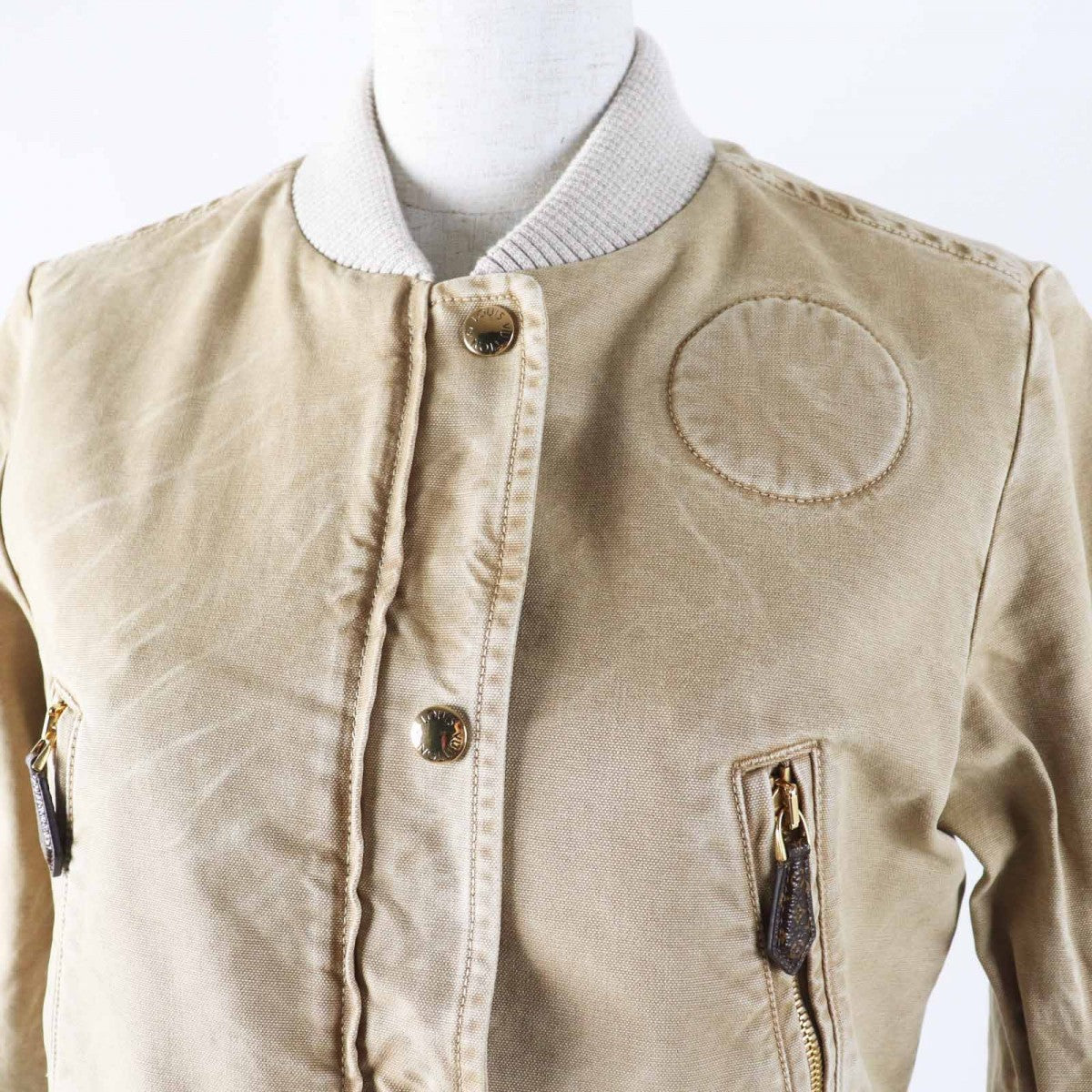 LOUIS VUITTON Jacket 1AB74I Main: 100% cotton, part: 92% cotton, part: 7% nylon, part: 1% polyurethane, part: 100% polyester beige Women 34