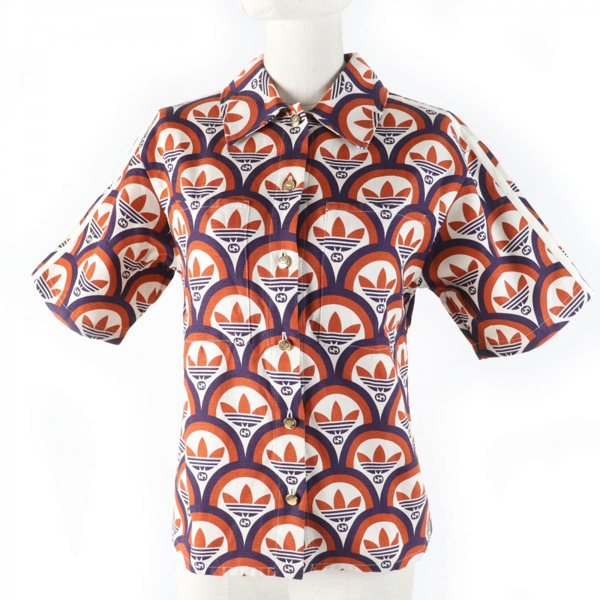 GUCCI Short sleeve shirt 703002 Main: 100% cotton, part: 95% polyester, part: 5% polyurethane Orange type Women 36