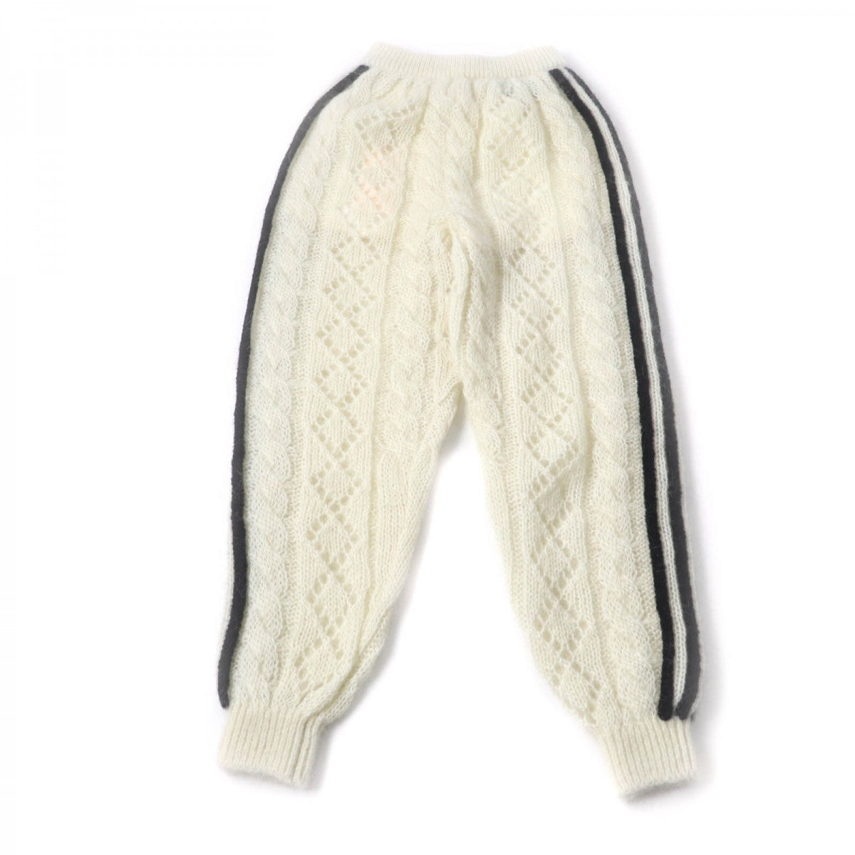 GUCCI Pants 721504 Main: 67% mohair, 28% nylon, 5% wool, part: 64% mohair, 28% nylon, 1% polyurethane, part: 67% mohair, 28% nylon, 5% wool, inner: 75% acetate, 25% silk Ivory black Women XS