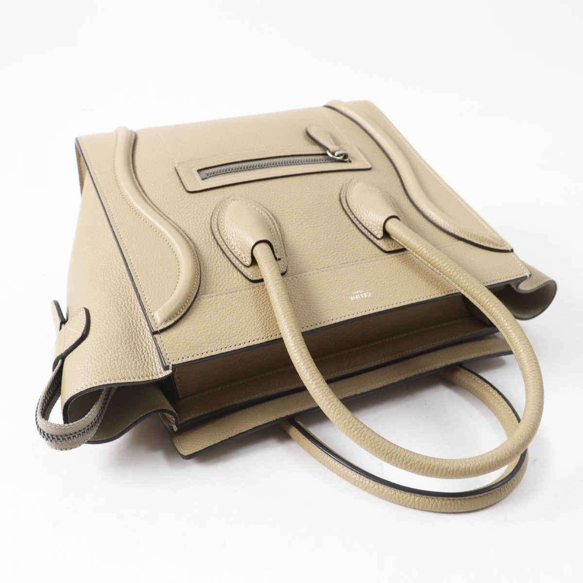 CELINE Handbag 18979 Main: Drummed calfskin yellow Luggage micro shopper Women