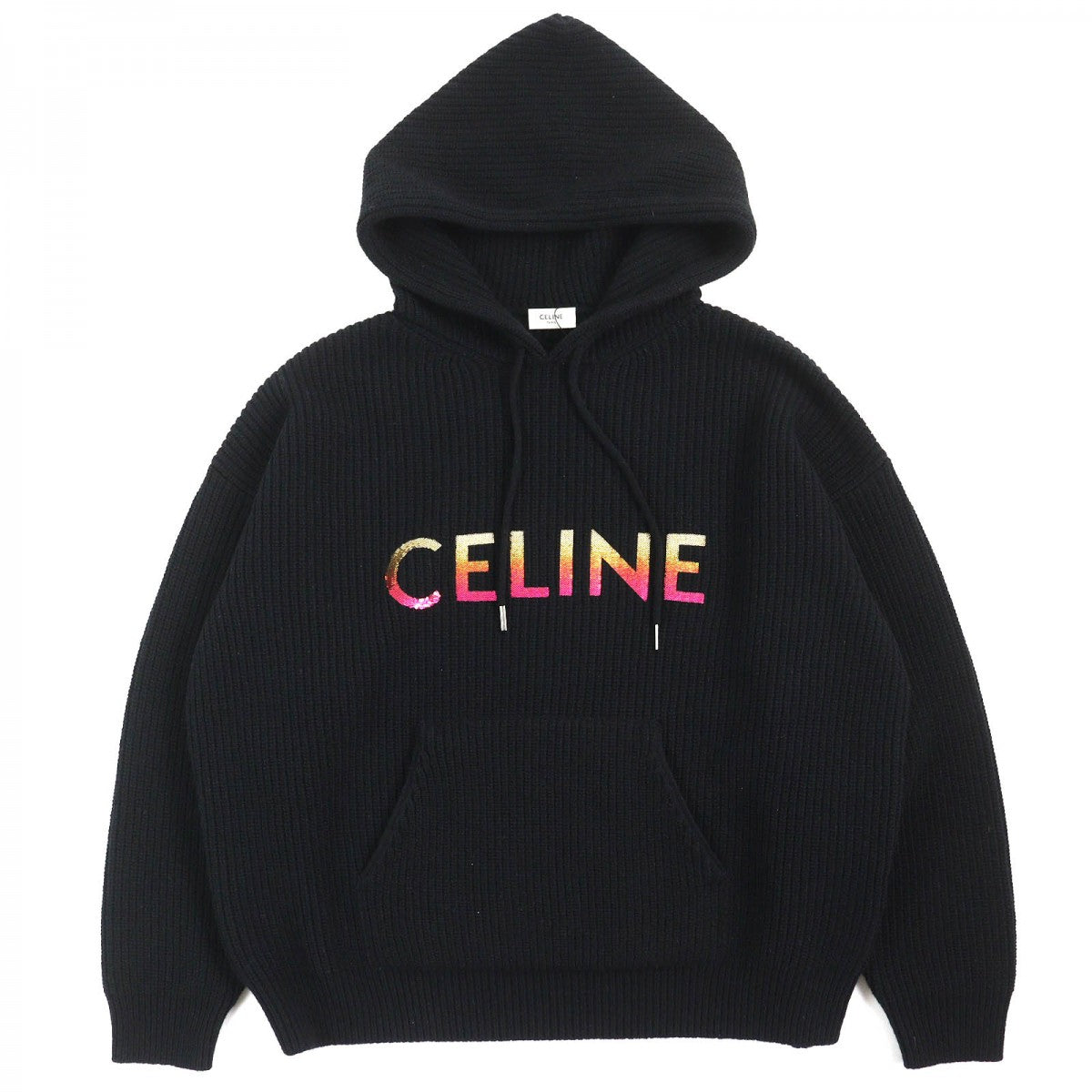 CELINE Hoodie 2A10X66Q Main: 100% wool black mens XS