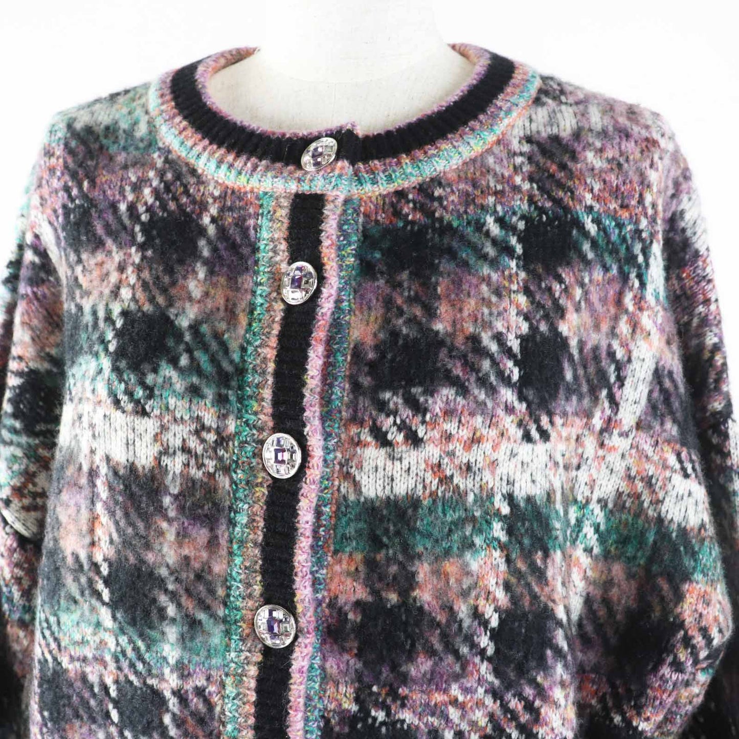 Chanel Cashmere Wool Gripoa Button Mix Knit One Piece Handbag