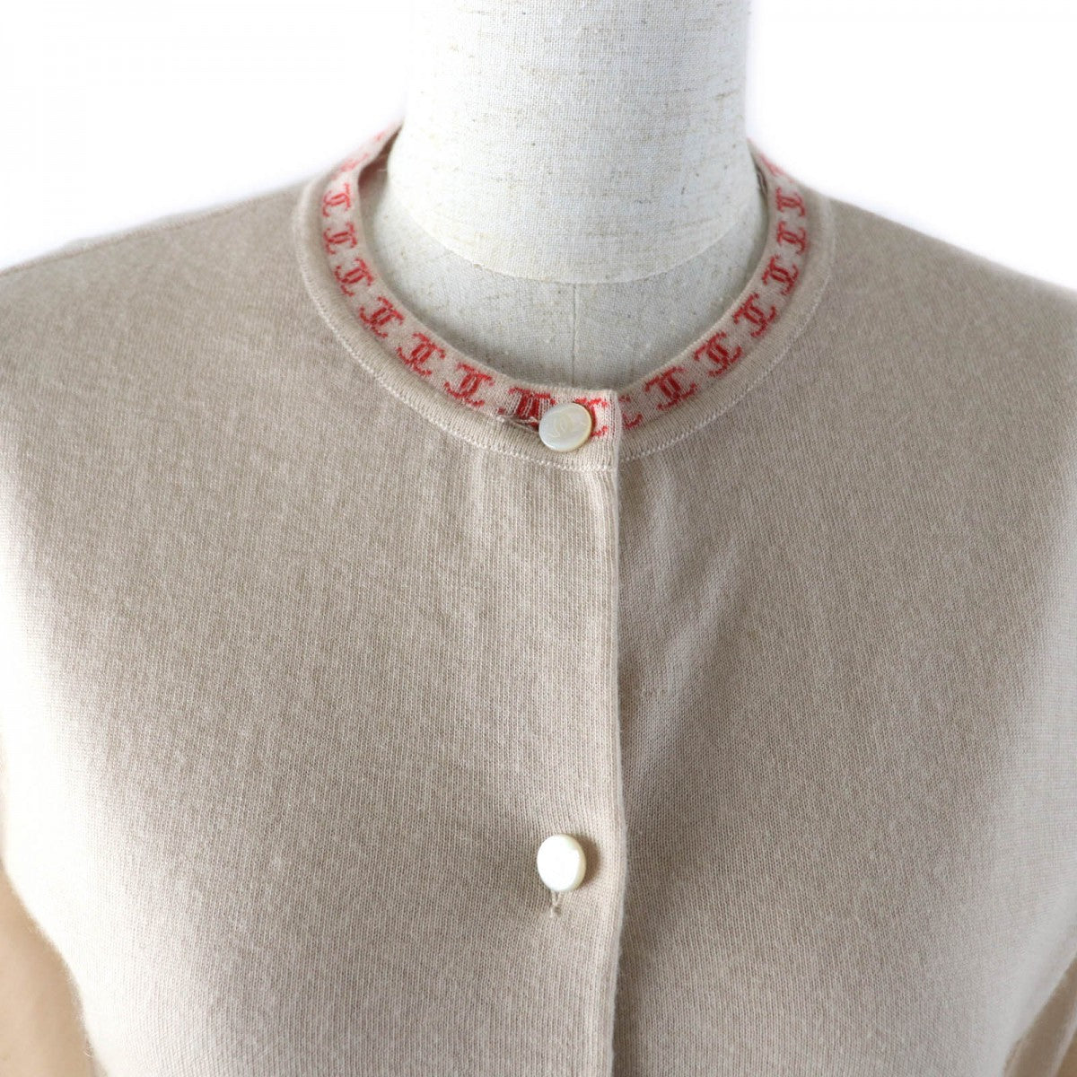 CHANEL ensemble 01S P17962 Main: 100% cashmere Beige red Women 38