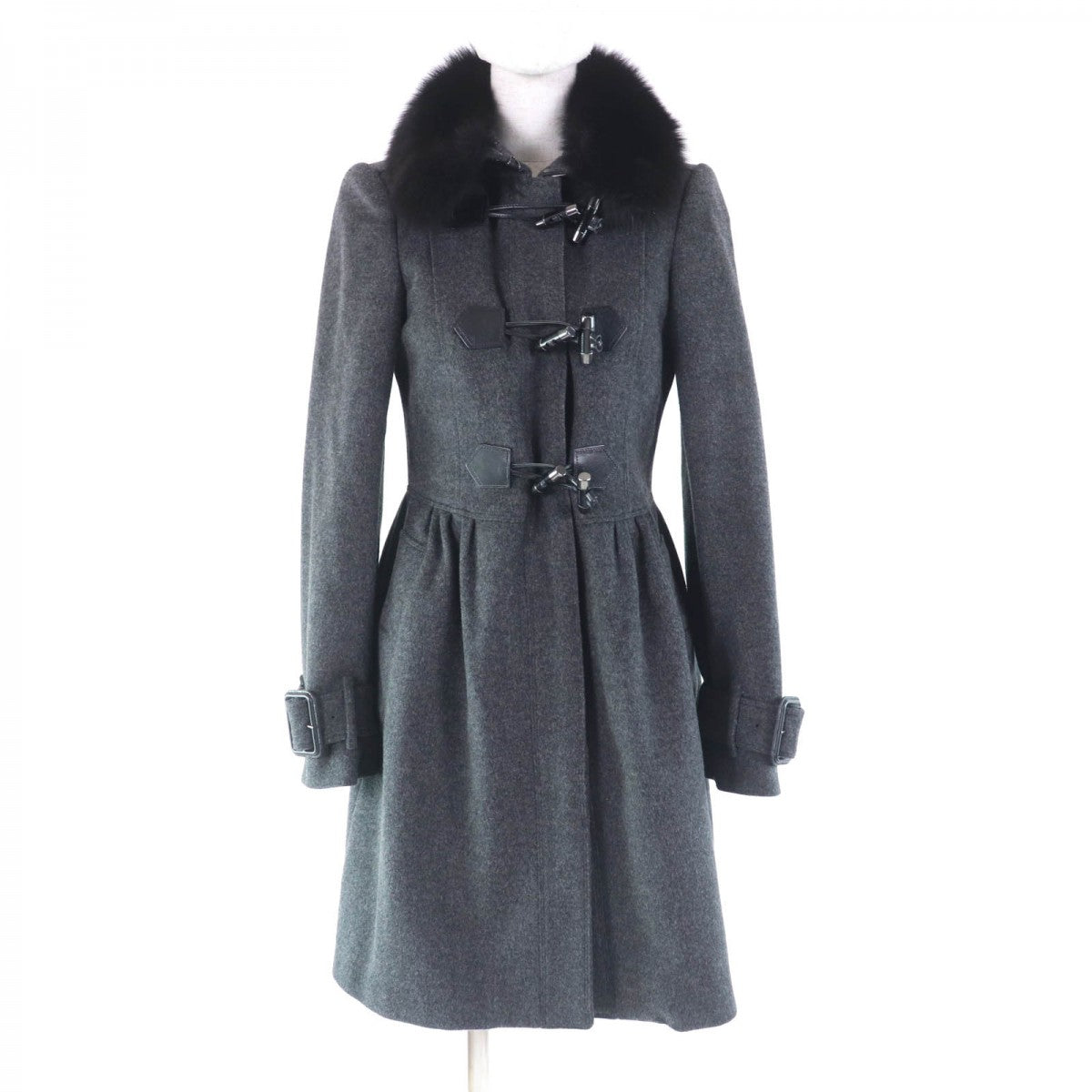 BURBERRY LONDON coat Outer: 80% wool, Outer: 20% cashmere, Lining: 50% acetate, Lining: 50% viscose (rayon), Part: 60% acetate gray Women 38
